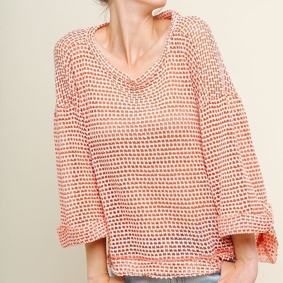 Umgee Tops - 🔥last 1🔥Umgee waffle knit 3/4 sleeve top M